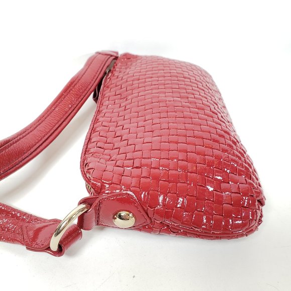 Elliott Lucca Red Patent Leather Woven Leather Bag - Picture 9 of 14